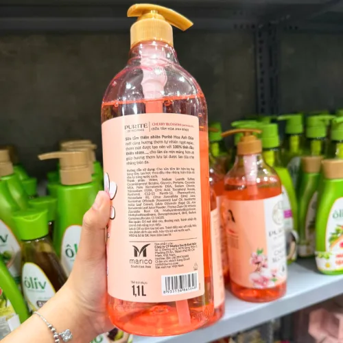 Sữa Tắm Purite Hương Hoa Anh Đào Cherry Blossom 1,1 Lít - Sữa Tắm Dưỡng Sáng Da