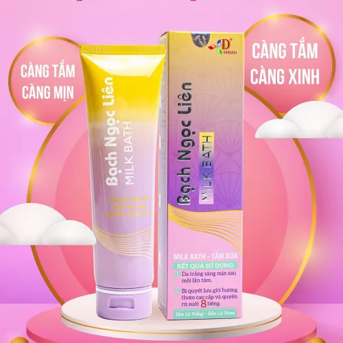 Tắm sữa Milk Bath Bạch Ngọc Liên Dưỡng Trắng Da Lưu Hương Thơm Cao Cấp 160g