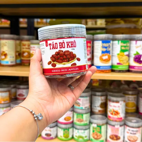 Táo Đỏ Khô Thơm Ngon Size Nhỏ 150g - Hộp Pet