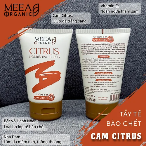 Tẩy Tế Bào Chết Face Cam Citrus Meea Organic Nouishing Scrub