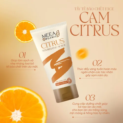 Tẩy Tế Bào Chết Face Cam Citrus Meea Organic Nouishing Scrub