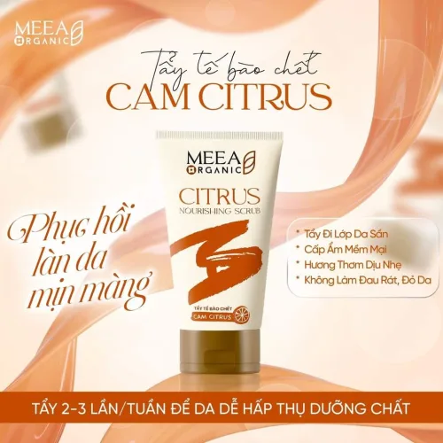 Tẩy Tế Bào Chết Face Cam Citrus Meea Organic Nouishing Scrub chính hãng