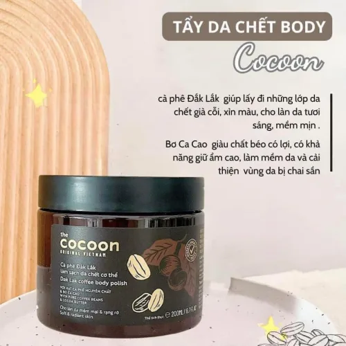 Tẩy trang cà phê Đắk Lắk làm sạch body Cocoon Original Việt Nam