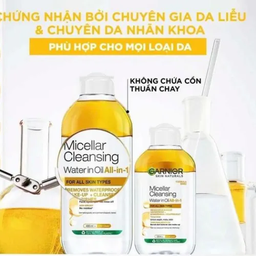 Tẩy trang Garnier màu vàng Micellar Oi