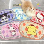Thảm Lau Chân Hình Oval Kuromi 3D Chống Trượt 60x40cm
