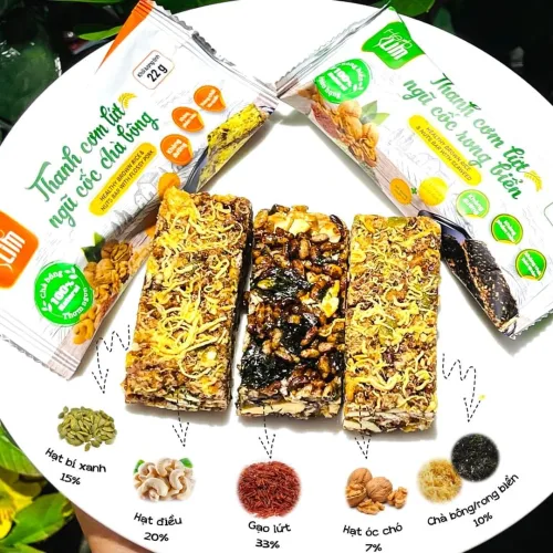 Thanh cơm lứt ngũ cốc Herbslim – giòn tan – ít calo không sợ béo