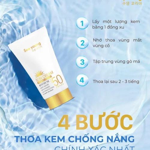 Thoa kem chống nắng Soo Young đúng chuẩn để da được bảo vệ tuyệt đối