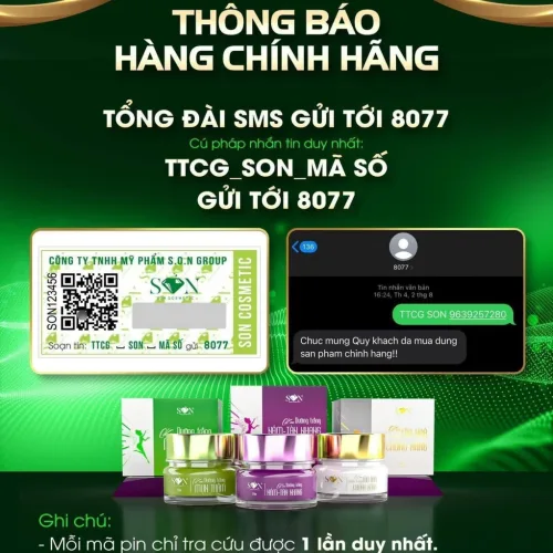 THÔNG BÁO Kính Gửi : Quý khách hàng của Công Ty TNHH Mỹ Phẩm Son Group