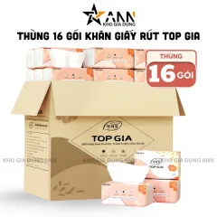 Thùng 16 Gói Khăn Ăn Top Gia - Khăn Giấy Ăn Sắc Hạ 240 tờ x 4 lớp