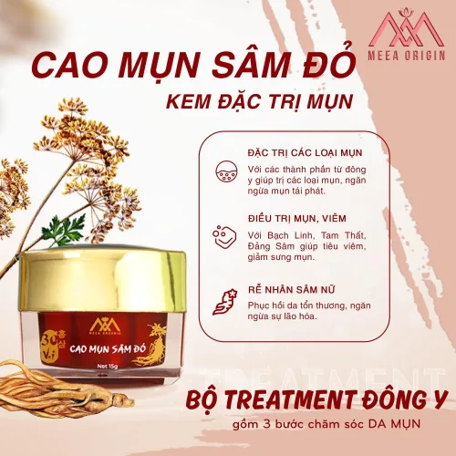 Tim rung rinh vì làng da xinh đặc trị mụn Cao mụn sâm đỏ Meea Organic