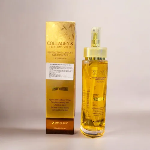 Tinh Chất Dưỡng Trắng, Tái Tạo Da, Chống Lão Hóa 3W Clinic Collagen & Luxury Gold Revitalizing Comfort Gold Essence 150ml