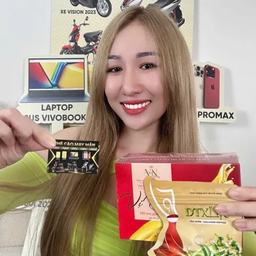 Trà đào kèm detox mới chuẩn bị có hàng kèm thẻ cào trúng thưởng luôn nha khách