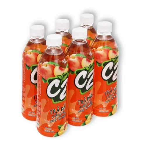 Trà Xanh C2 Hương Đào Lốc 6 Chai Lớn (455ml/Chai)