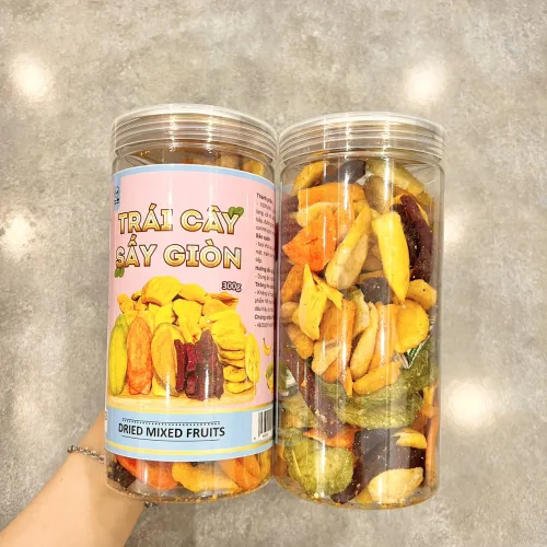 Trái Cây Thập Cẩm Sấy Giòn Thơm Ngon 300g Hộp