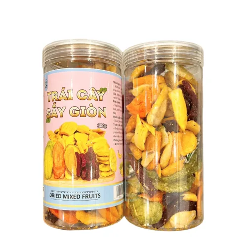 Trái Cây Thập Cẩm Sấy Giòn Thơm Ngon 300g Hộp