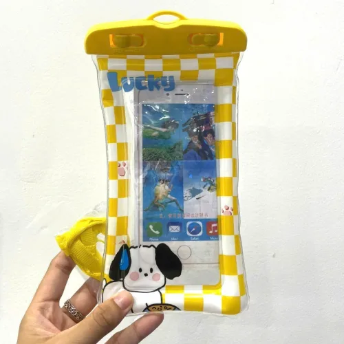 Túi Đeo Điện Thoại Chống Thấm Nước Viền Phao - Túi Nhựa Đựng Điện Thoại Chống Nước Kèm Dây 21x10 Cm