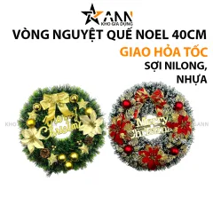 Vòng Nguyệt Quế Noel Trang Trí Tường Cửa Giáng Sinh 2 Mẫu Size 40cm