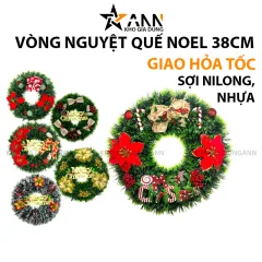 Vòng Nguyệt Quế Noel Trang Trí Tường Cửa Giáng Sinh 6 Mẫu Loại Đẹp Size 38cm