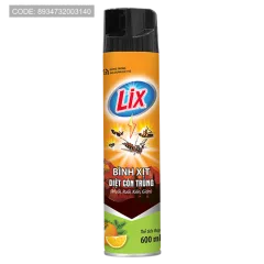 Xịt Côn Trùng LIX Hương Cam Chai Vàng 600ML