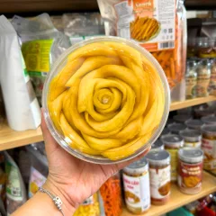 Xoài Sấy Dẻo - Xoài Xếp Hoa Thơm Ngon 500g - Hộp Tròn