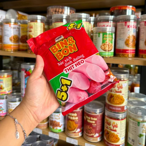 Xúc xích dinh dưỡng PONNIE BIN&BON 210gr (6 cây x 35g)