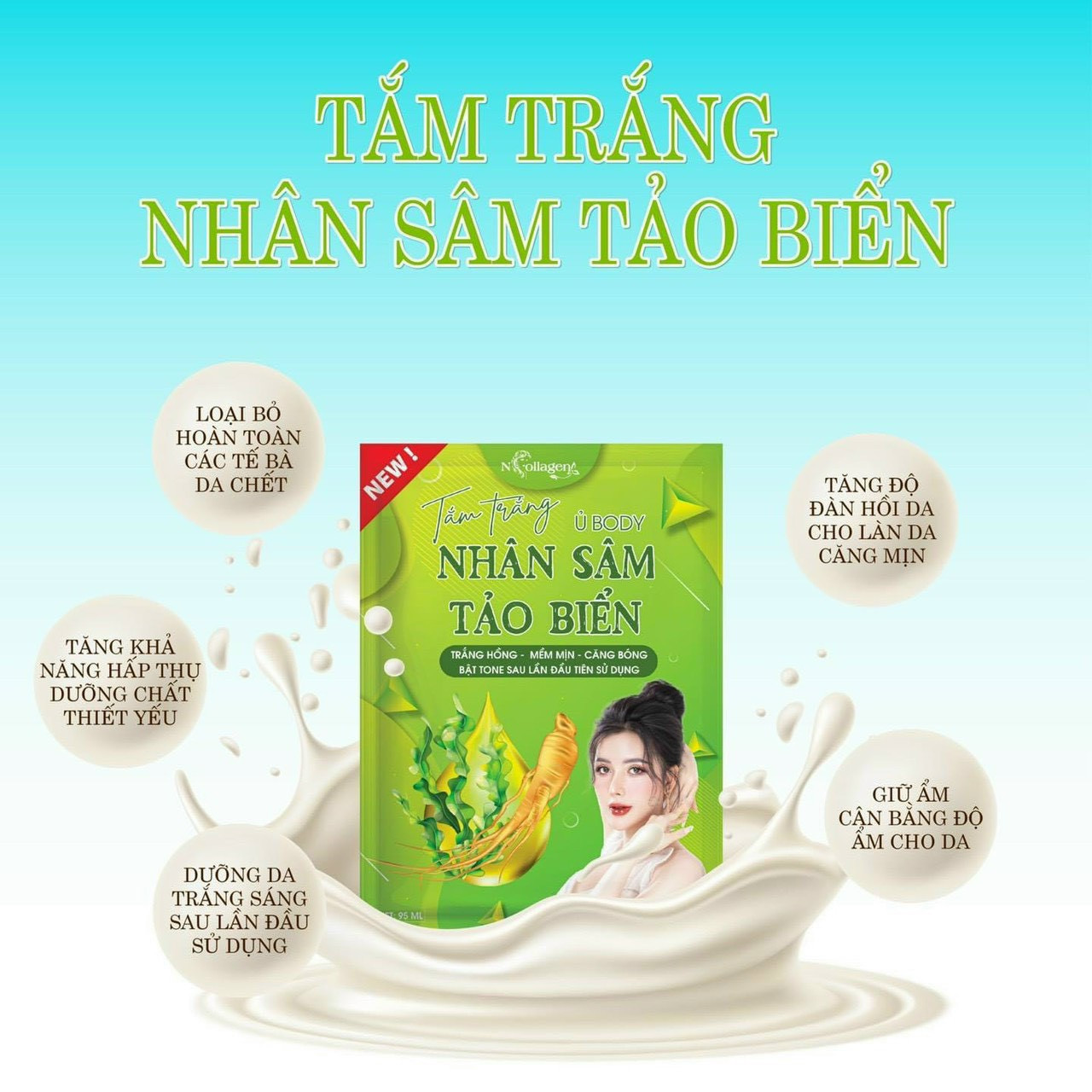 Ủ Trắng Body Nhân Sâm Tảo Biển N Collagen