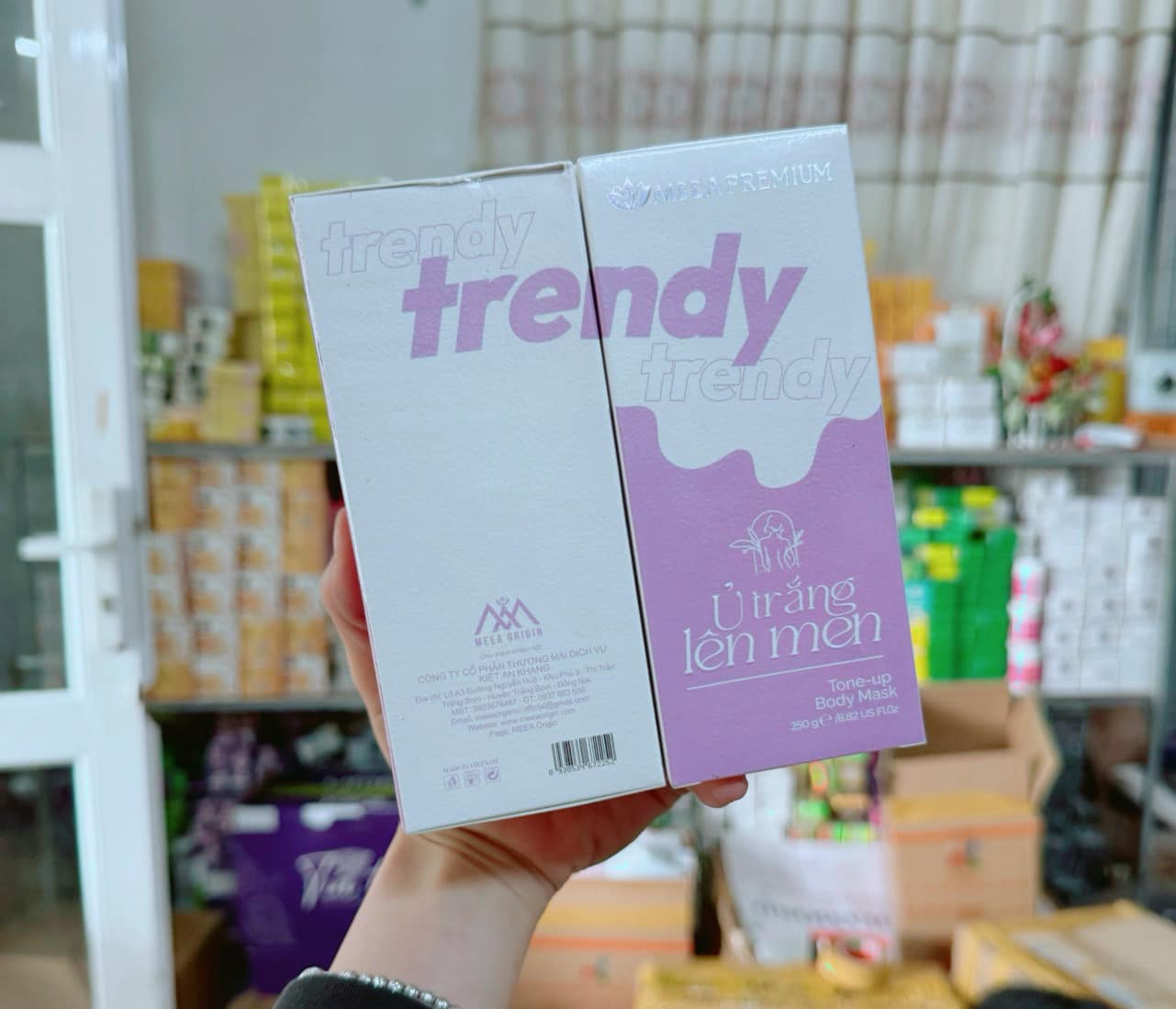 Ủ trắng body ủ trắng lên men Trendy- Meea Premium dưỡng ẩm thu nhỏ lỗ chân lông làm trắng da