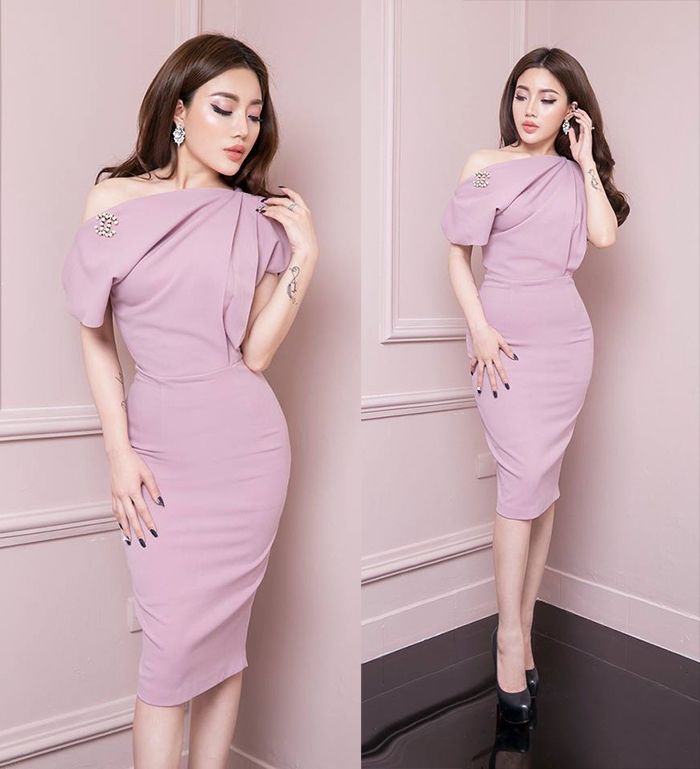 Body hai dây trễ vai hoặc đầm body trễ vai cũng là một sự lựa chọn hoàn hảo cho bạn có khuyết điểm vai