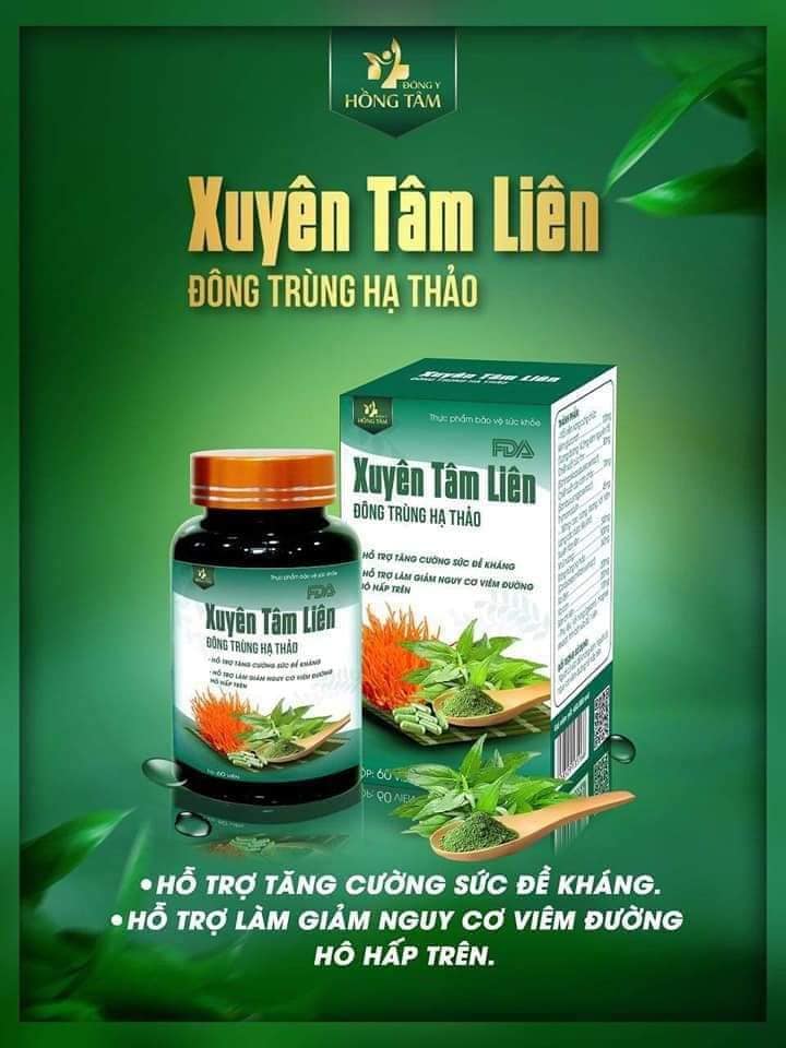 Viên uống Xuyên Tâm Liên Đông Trùng Hạ Thảo Đông Y Hồng Tâ giải pháp an toàn bảo vệ sức khoẻ gia đình